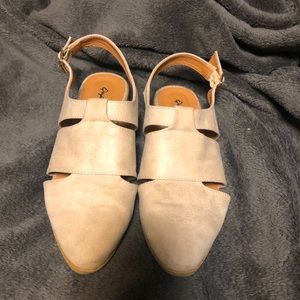 Quipid cream color suede flats